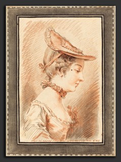 Gilles Demarteau, the Elder after Jean-Martial Fredou (French, 1722 - 1776), Head of a Young Woman,