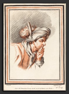 Atelier of Gilles Demarteau the Elder after Carle Van Loo (French, 1722 - 1776), Head of a Man