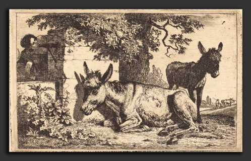 Jean-Louis Demarne (French, 1744 - 1829), A Donkey by a Water Well, etching in black on laid paper