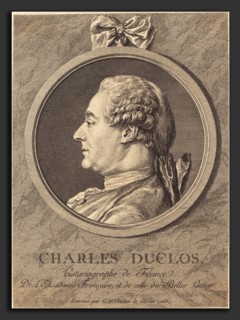 Charles-Nicolas Cochin II (French, 1715 - 1790), Charles Duclos, 1763, engraving over etching on