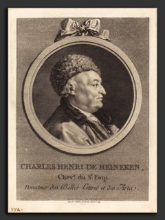 Augustin de Saint-Aubin (French, 1736 - 1807), Charles Henri de Heineken, 1770, engraving over