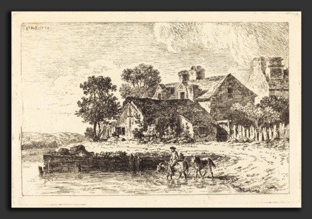 Nicolas Pérignon (French, 1726 - 1782), Horses Being Led to Water on a Winding Riverbank, 1771,