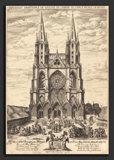 Nicolas de Son (French, active 1620s), La facade de l'abbaye de S. Nicaise de Reims, 1625, etching