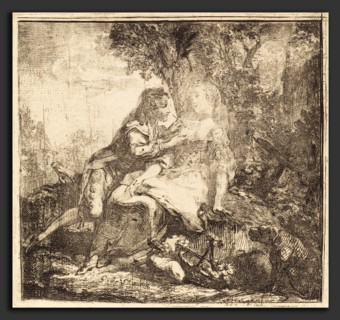 Gabriel Jacques de Saint-Aubin (French, 1724 - 1780), The Two Lovers (Les deux amants), 1750,