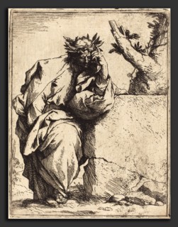 Jusepe de Ribera (Spanish, 1591 - 1652), The Poet, c. 1620-1621, etching and engraving