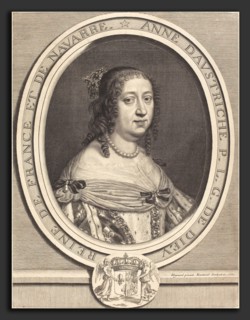Robert Nanteuil after Pierre Mignard I (French, 1623 - 1678), Anne of Austria, Queen of France and