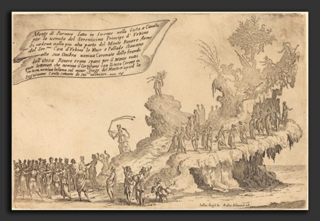 Jacques Callot (French, 1592 - 1635), The Float of Mount Parnassus, 1616, etching
