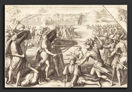 Jacques Callot (French, 1592 - 1635), Assault on the Outer Forts of Bone, c. 1614, engraving