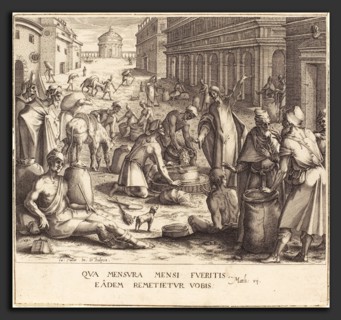 Jacques Callot (French, 1592 - 1635), The Grain Weighers, 1608-1611, engraving