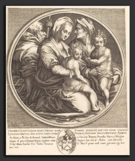 Jacques Callot after Andrea del Sarto (French, 1592 - 1635), The Holy Family, engraving