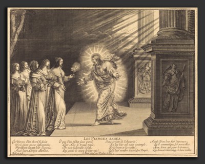 Abraham Bosse (French, 1602 - 1676), The Wise Virgins Carrying Their Lamps, etching on laid paper