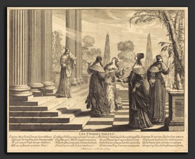 Abraham Bosse (French, 1602 - 1676), The Foolish Virgins Approaching the Temple, etching on laid