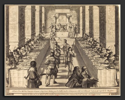 Abraham Bosse (French, 1602 - 1676), Banquet Given by the King to the New Knights, 1633, etching