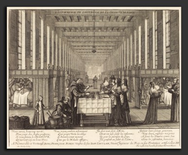 Abraham Bosse (French, 1602 - 1676), L'Infirmerie de l'hospital de la Charite de Paris, etching