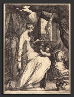 Jacques Bellange (French, c. 1575 - died 1616), The Madonna Spinning, 1615, etching