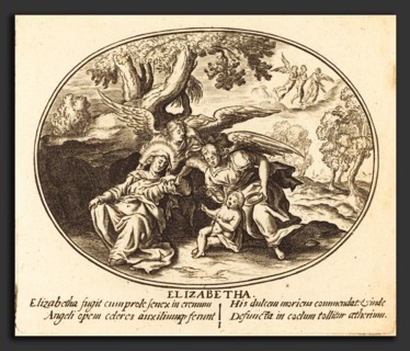Balthasar Moncornet (French, c. 1600 - 1668), The Flight of Saint Elizabeth with the  Infant Saint