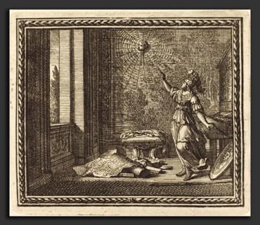 Jean Lepautre (French, 1618 - 1682), Minerva Changing Arachne into a Spider, published 1676,