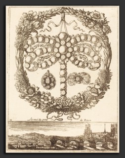 FranÃ§ois Le Febvre (French, active 1635-1657), La veue du pont de Rouen, probably 1665, engraving
