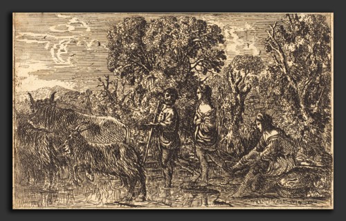 Claude Lorrain (French, 1604-1605 - 1682), The Ford (Le passage du gué), 1634, etching