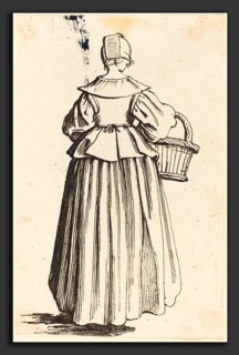 Israel Henriet after Jacques Callot (French, c. 1590 - 1661), Peasant Woman with Basket, Seen from