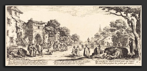 Jacques Callot (French, 1592 - 1635), Dying Soldiers by the Roadside, c. 1633, etching