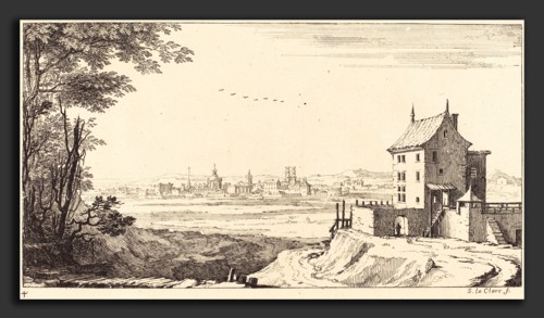 Sébastien Le Clerc I (French, 1637 - 1714), Landscape with City in Distance, 1673, etching