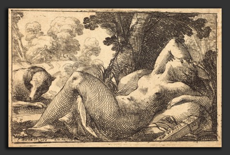 Laurent de La Hyre (French, 1606 - 1656), Diana Recumbent, 1620s, etching on laid paper