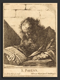Laurent de La Hyre (French, 1606 - 1656), Saint Paul, 1620s, etching on laid paper