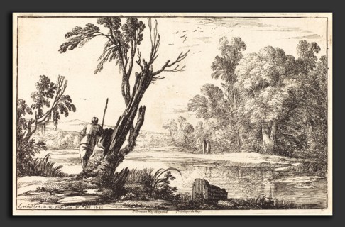Laurent de La Hyre (French, 1606 - 1656), A Man Gazing across a Still Pond, 1640, etching