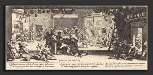 Jacques Callot (French, 1592 - 1635), Plundering a Large Farmhouse, c. 1633, etching