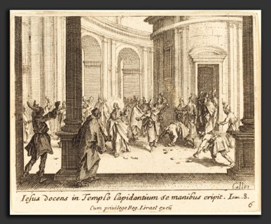 Jacques Callot (French, 1592 - 1635), Stoning of Jesus, 1635, etching