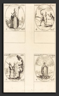Jacques Callot (French, 1592 - 1635), St. Nicholas; St. Dionisia and Son; St. Agatha; Conception of
