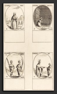 Jacques Callot (French, 1592 - 1635), St. Romaricus; St. Leocadia; Sts. Mennas and Hermogenes; St.