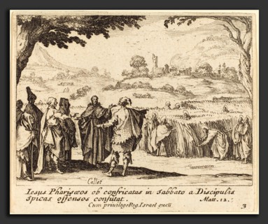 Jacques Callot (French, 1592 - 1635), Jesus with the Pharisees, 1635, etching