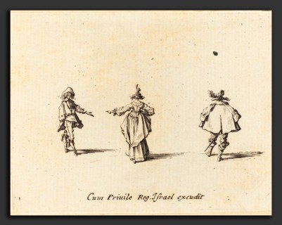 Jacques Callot (French, 1592 - 1635), Lady with Outstretched Arm,  Seen from Behind, and Two