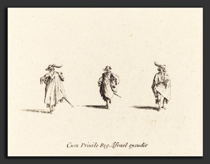Jacques Callot (French, 1592 - 1635), Three Gentlemen, probably 1634, etching