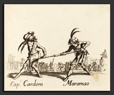 after Jacques Callot, Cap. Cardoni and Maramao, etching