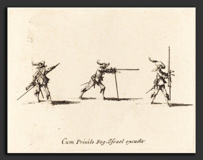 Jacques Callot (French, 1592 - 1635), Taking the Firing Position with the Musket, 1634-1635,