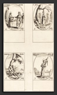 Jacques Callot (French, 1592 - 1635), St. Elizabeth of Portugal; St. Zoe;  St. Isaiah, Prophet; St.
