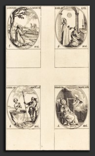Jacques Callot (French, 1592 - 1635), Conversion of St. Augustine; St. Hilary; St. John in front of