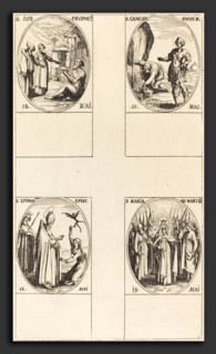 Jacques Callot (French, 1592 - 1635), St. Job, Prophet; St. Gangulphus; St. Epiphanius; St. Mary of