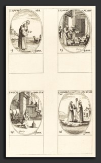 Jacques Callot (French, 1592 - 1635), St. Maurus; St. John Calybite;  St. Marcellus; St. Honoratus,