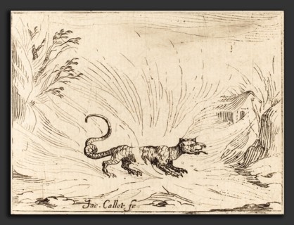 Jacques Callot (French, 1592 - 1635), Salamander Surrounded by Flames, etching