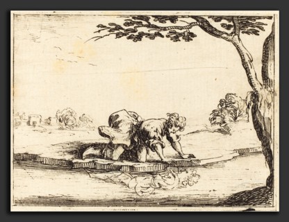Jacques Callot (French, 1592 - 1635), Narcissus Looking in the Water, 1628, etching
