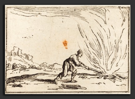 Jacques Callot (French, 1592 - 1635), Man Attending a Fire, etching