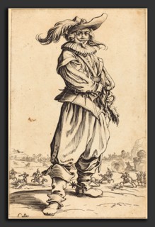 Jacques Callot (French, 1592 - 1635), Soldier with Feathered Hat, c. 1620-1623, etching