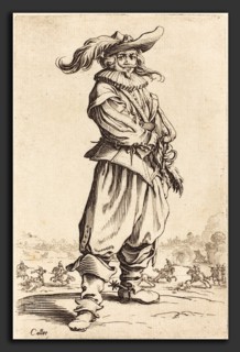 Jacques Callot (French, 1592 - 1635), Soldier with Feathered Hat, c. 1620-1623, etching