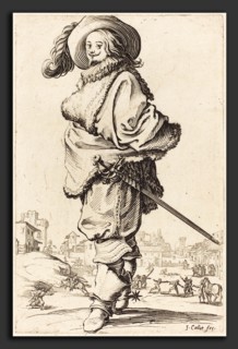 Jacques Callot (French, 1592 - 1635), Noble Man with Fur Plastron, c. 1620-1623, etching