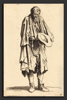 Jacques Callot (French, 1592 - 1635), Beggar with Rosary, c. 1622, etching