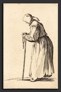 Jacques Callot (French, 1592 - 1635), Beggar Woman with Rosary, c. 1622, etching